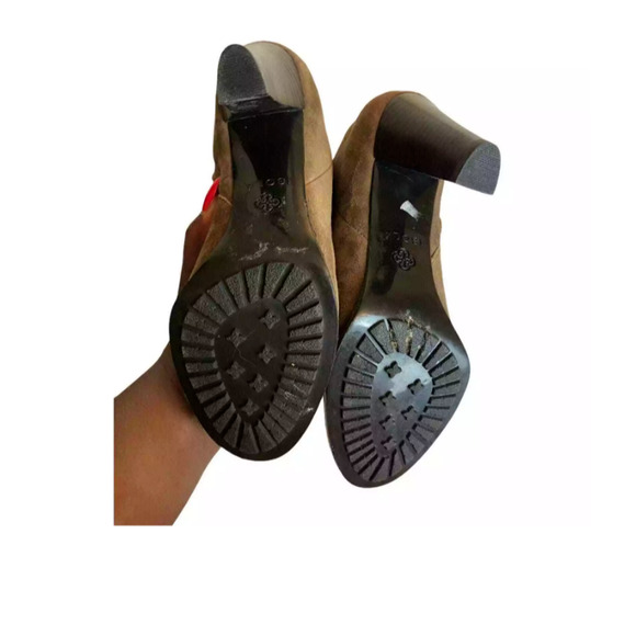 Isola Womens Floral Suede Cone Heels Boots Side Zip Brown Knee High Preppy 7M - Picture 6 of 7